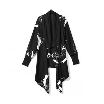 Individually abstract design dark cloak windbreaker thin cardigan