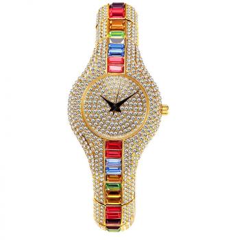 Colorful diamond full diamond fashion women's Watch