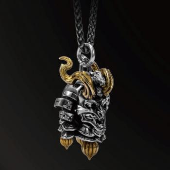 AMULET NEW DESIGNS HANNYA ARMOR WARRIOR AMULET IN 925 SILVER