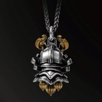 AMULET NEW DESIGNS HANNYA ARMOR WARRIOR AMULET IN 925 SILVER