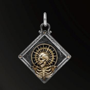 AMULET NEW DESIGNS SOUL REBIRTH HOLY LIGHT SKULL AMULET IN 925 SILVER