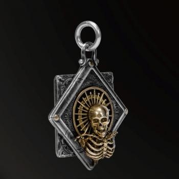 AMULET NEW DESIGNS SOUL REBIRTH HOLY LIGHT SKULL AMULET IN 925 SILVER