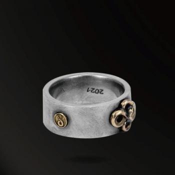 HORN SNAKES INFINITE HORN SNAKES RING IN 925 SILVER+18K GOLD