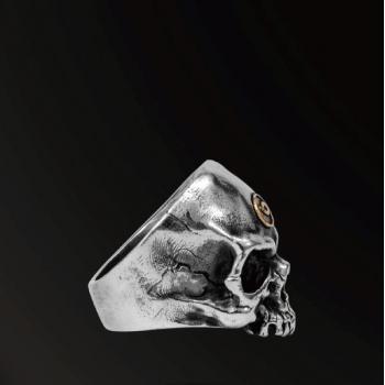 SOUL REBIRTH SKULL RING IN 925 SILVER+18K GOLD