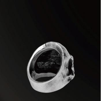 SOUL REBIRTH SKULL RING IN 925 SILVER+18K GOLD