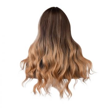 Women's long curl hairspray weaving rose breathable net top dyed wig