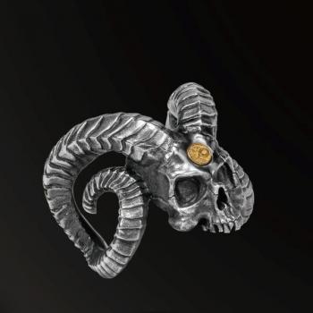 SOUL REBIRTH HELL DEVIL RING IN 925 SILVER+18K GOLD