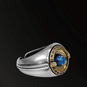 INFINITE STARSNEW DESIGNSRINGSBLUE PLANET RING IN 925 SILVER