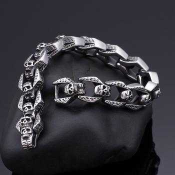 Skull stainless steel Vintage titanium steel bracelet