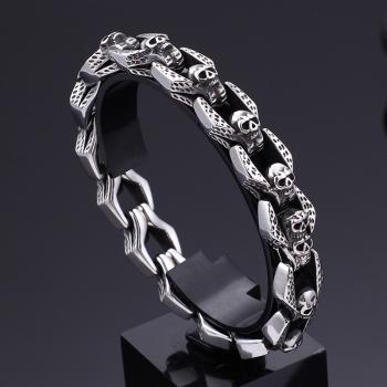 Skull stainless steel Vintage titanium steel bracelet