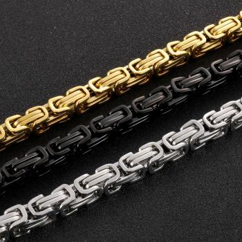 Stainless steel return chain spring buckle imperial chain titanium steel trendy men's Bracelet