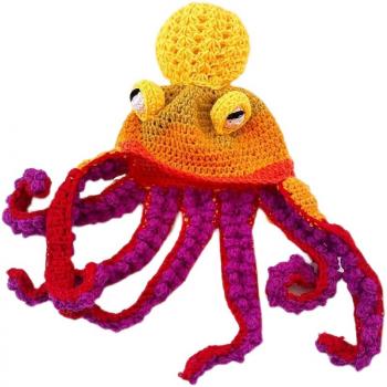 Hat Knitted Hat Cartoon Octopus Halloween Wacky hat Unisex Funny Hat Warm Sea Party Weird