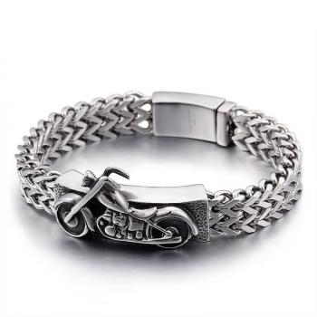 Men's titanium steel motorcycle vintage stainless steel bracelet
