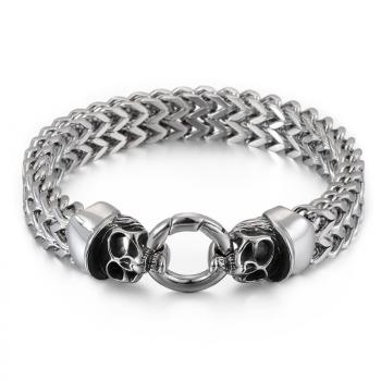 Personalized cast titanium steel men's skull stainless steel ghost bracelet