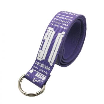 Newspaper printed belt for men and women double ring D-shaped canvas belt