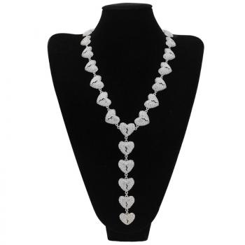 Alloy Full Diamond Heartbreak Necklace Love Connection Necklace