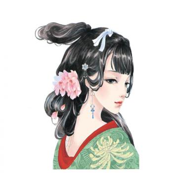 Japanese style geisha Tattoo Sticker