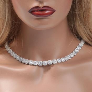 Hip hop square crystal sugar zircon necklace trend necklace personalized fashion accessories