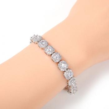 Hip hop 9mm square crystal sugar zircon design small bracelet