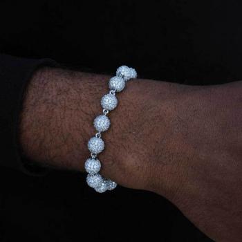 Cool Iced Out Hip Hop Luxury shining CZ Zircon Beads Bracelet Ball Shape Bracelet
