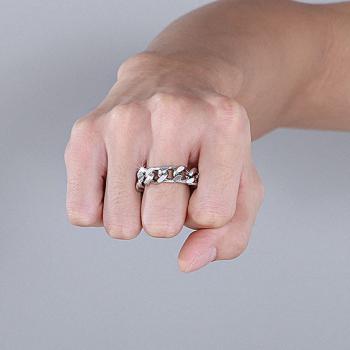 Simple wind chain hip-hop personality titanium trend ring