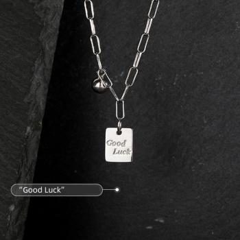Lucky square female 925 silver necklace