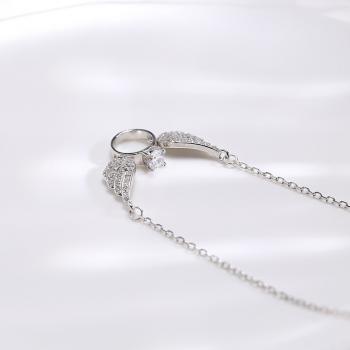 Angel Wing S925 Silver Diamond Ring Necklace