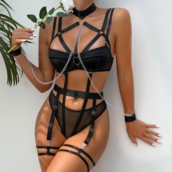 Sexy lingerie seductive role-playing chain set of four pieces