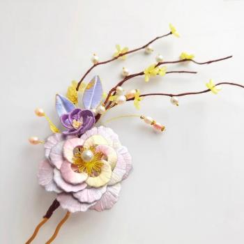 ilk Wrapped Flower Hairpin Hairpin Ancient Style Accessories Hanfu Hair