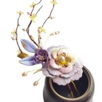 ilk Wrapped Flower Hairpin Hairpin Ancient Style Accessories Hanfu Hair